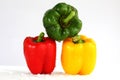 Three fresh sweet pepper Royalty Free Stock Photo