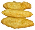 Three fried pies with filling. Top view