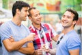 Three friends having fun during coffee break Royalty Free Stock Photo