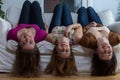 Three friends having fun during weekend Royalty Free Stock Photo