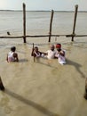 Three friends injoy in big River