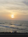 Sunset at the beach in the caribean Royalty Free Stock Photo