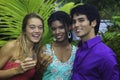 Three friends outdoors in hawaii