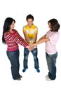 Three friends united Royalty Free Stock Photo