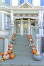 Three front doors in a porch of an apartment building at San Francisco, California Royalty Free Stock Photo