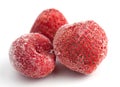 Three Frozen Strawberries Royalty Free Stock Photo