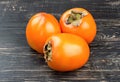 Three fruit persimmon Royalty Free Stock Photo
