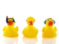 Three funny bath ducks Royalty Free Stock Photo