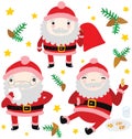 Three Funny Santa Characters