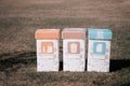 Three garbage cans for separate sorting for the ecology of the earth