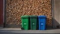 three garbage containers Royalty Free Stock Photo
