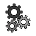 Three gear sign cartoon Royalty Free Stock Photo