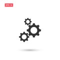 Three gear vector icon isolated