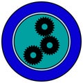 Three gears in a circle. Company logo. Industry business