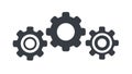 Three Gears or Cogs Icon for Process and System, vector design Generative AI Royalty Free Stock Photo