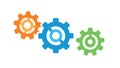 Three Gears Cogwheels Icon for System Development, vector design Generative AI Royalty Free Stock Photo