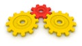 Three gears. Concept of B2B. Royalty Free Stock Photo