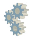 Three gears 3D vector icon. Illustration in flat style isolated on white background Royalty Free Stock Photo
