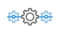 Three Gears Icon: Workflow Process Flat Design, vector design Generative AI Royalty Free Stock Photo