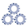 Three gears on white background Royalty Free Stock Photo