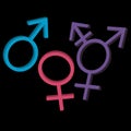Three gender identities icons