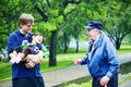 Three generations interacting Royalty Free Stock Photo
