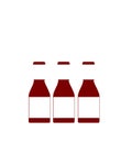 Three Generic Condiment Bottles on Isolated Background