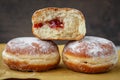 Three German doughnuts Royalty Free Stock Photo