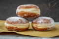 Three German doughnuts Royalty Free Stock Photo