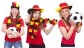 Three german female football fans