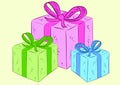 Three gift boxes