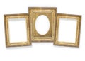 Three gilded frames isolated