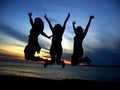 Three Girl friends celebrating youth Royalty Free Stock Photo