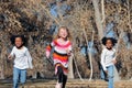 Three girls running Royalty Free Stock Photo