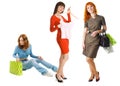 Three girls shopping Royalty Free Stock Photo