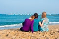 Three girls sitting Royalty Free Stock Photo