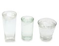 Three glass with water and ice isolated on white background with clipping path - Image,Copy space Royalty Free Stock Photo