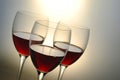 Three glasses with red wine Royalty Free Stock Photo