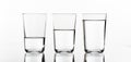 Three glasses of water Royalty Free Stock Photo
