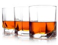 Three glasses of whiskey Royalty Free Stock Photo