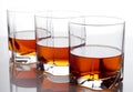 Three glasses of whiskey Royalty Free Stock Photo