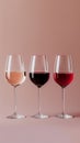 Three Glasses of Wine in a Row Royalty Free Stock Photo