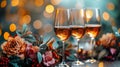 Three Glasses of Wine on a Table Royalty Free Stock Photo