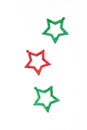 Three glittering star shaped decorations Royalty Free Stock Photo