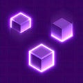 Futuristic Neon Glowing Cubes Background Royalty Free Stock Photo