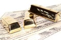 Three gold bars Royalty Free Stock Photo