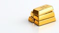Three Gold Bars on White Background Royalty Free Stock Photo