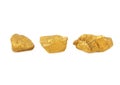 The Three gold nuggets isolated on white Royalty Free Stock Photo
