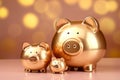 Three Gold Piggybank in Different Size