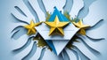 Three Gold Stars With Argentina Flag Background Illustration After Iconic 2022 FIFA World Cup Win In Qatar